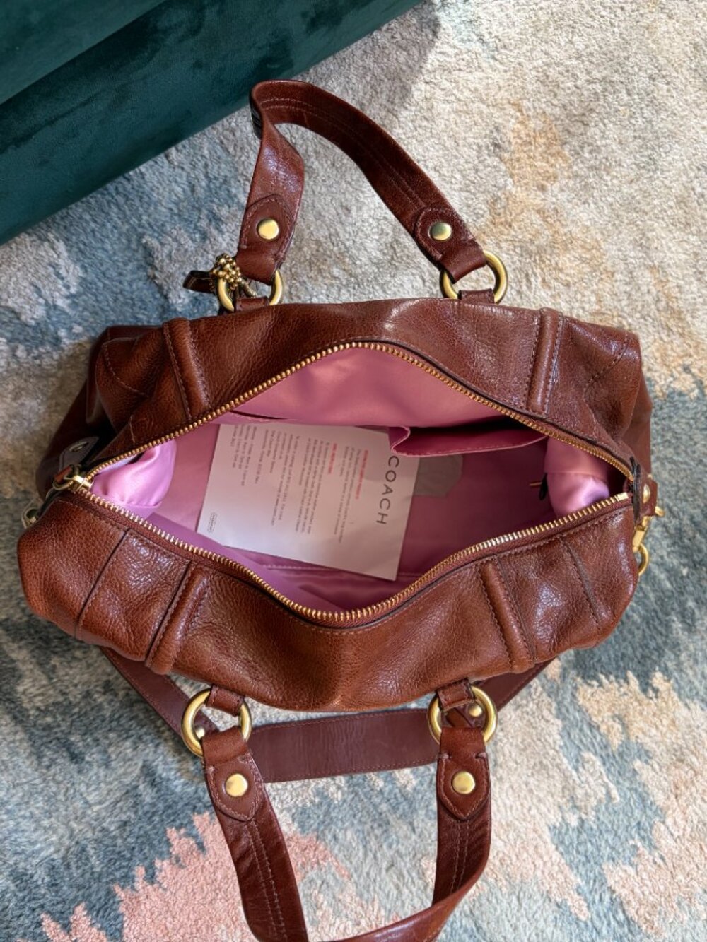 Vintage Coach Dark Brown Leather Satchel BRAND NEW - Picture 10 of 11